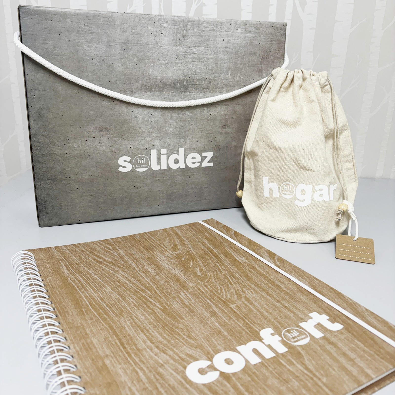 Kit de bienvenida con Solidez, Hogar y Confort